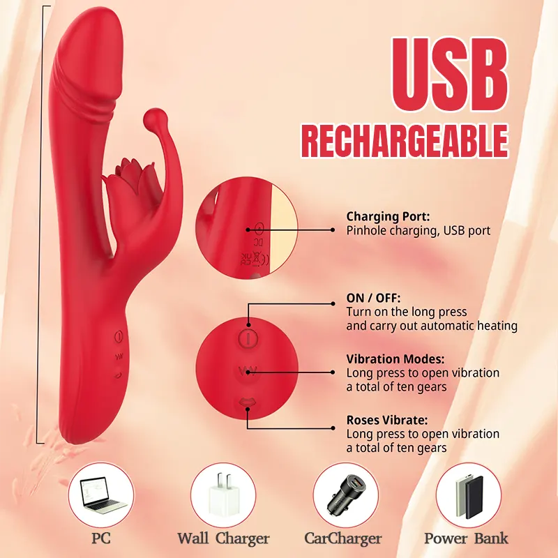Multifunctional Vibrant Rose Vibrator